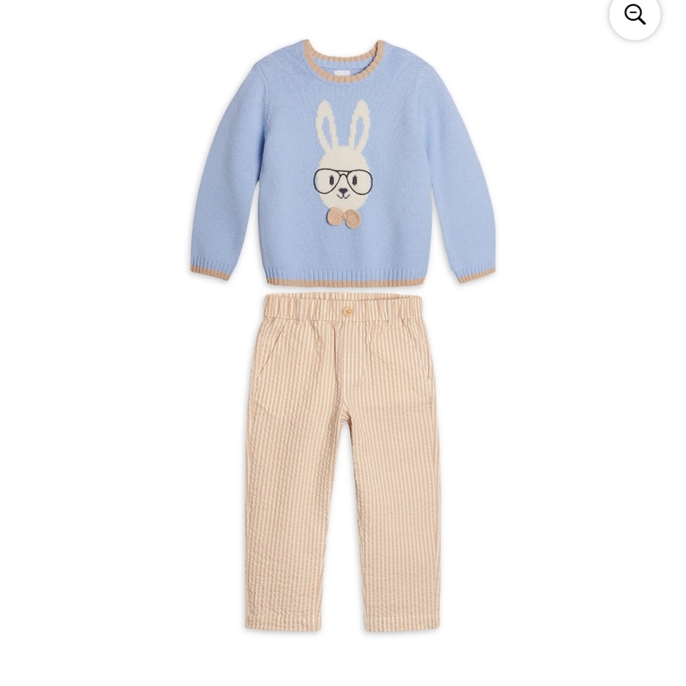 Wonder Nation Toddler Boys Easter Sweater w/ Long Sleeves and Pants Oufit Set